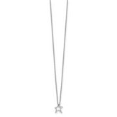 Sophia Jewelers Sterling Silver Diamond Star Necklace with Polished Rhodium Finish